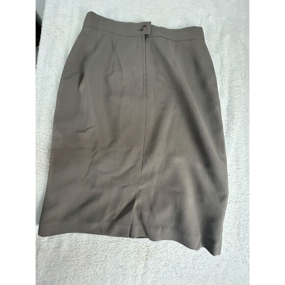 MaxMara Womens Wool Blend Pencil Skirt Size 10 Taupe Made in Italy Career Office - Picture 2 of 8